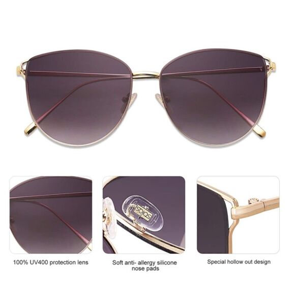 Round frame flat lens Sunglasses - Picture 5 of 6